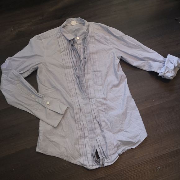 Blue pinstripe button down dress shirt from J Crew